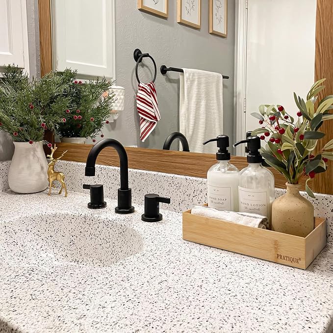 Bamboo Drawer Organizer - Kitchen Utensil Organizer Silverware Tray Cutlery Holder，Office Desk Supplies and Accessories (15X5.9X2.6 inch)