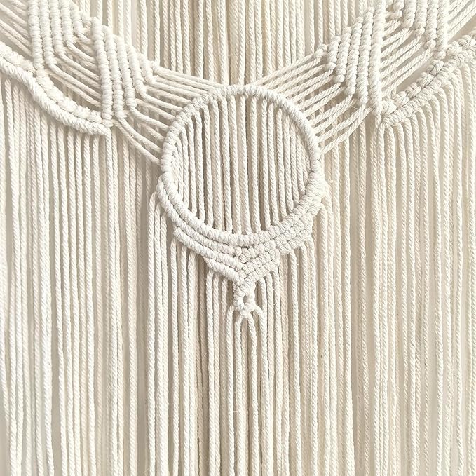 Achart Macrame Wall Hanging Large- Boho Wall Decor- large wall art- Wall Decor Living Room- Macrame Tapestry Boho Decor for Bedroom (Beige-O)