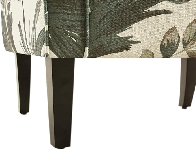 BELLEZE Modern Accent Chair for Living Room, High Back Floral Armchair with Wooden Legs, Upholstered Wingback Side Chair Padded Armrest Single Sofa for Living Room, Bedroom - Allston (Green Floral)