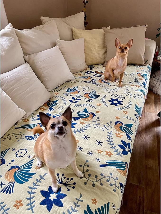 Bed Blankets Versatile Fall Throw Blanket,Boho Blanket & Organic Cotton Throw Blanket,Perfect for Beds,Couches,Chairs,& Vintage Décor,Featuring Unique Bird & Flower Patterns