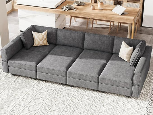 Belffin Modular Sectional Sleeper Sofa Bed Convertible Sectional Couches for Living Room. Dark Gery Couch