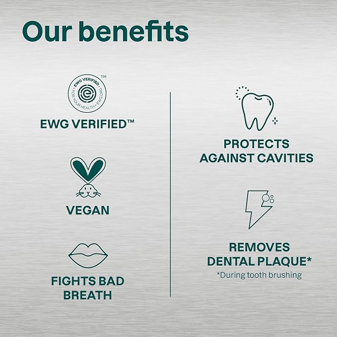 ATTITUDE Whitening Toothpaste with Fluoride, Peppermint Flavor, Vegan & Cruelty-Free, Sugar-Free, Plant & Mineral-Based Ingredients, Clean Oral Care, 4.2 Oz