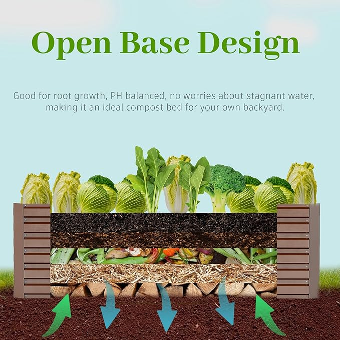 8x4x2 ft Raised Garden Bed, Large Metal Planter Raised Beds, Planters for Outdoor Plants for Vegetables, Flowers, Herbs, Fruits, and Succulents.