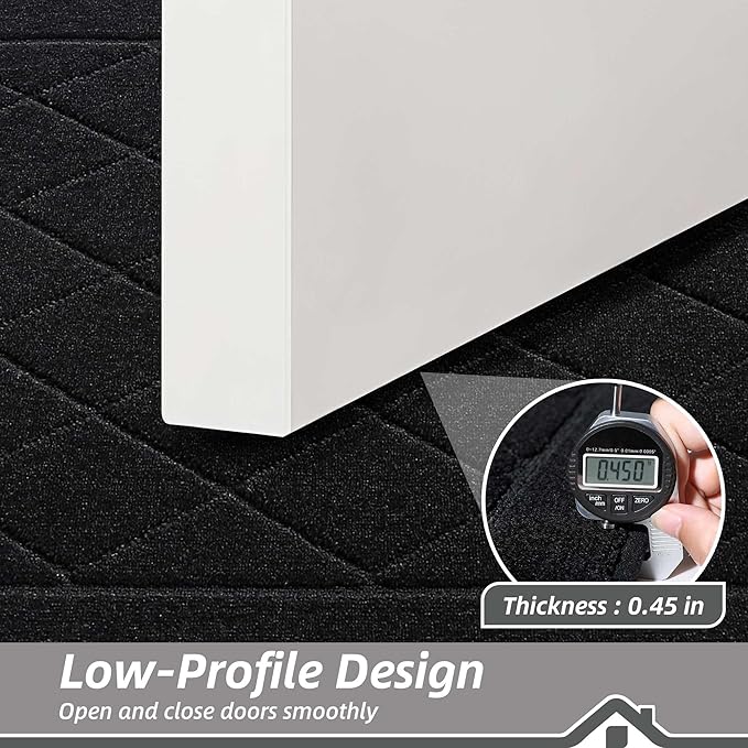 BEQHAUSE Dirt Trapper Door Mat 24" x 36", Doormat Non-Slip Entryway Rugs Washable, Dog Door Mat Stain Resistant and Absorbent Welcome Floor Mat for Front Back Door, Muddy Wet Shoes & Paws, Black