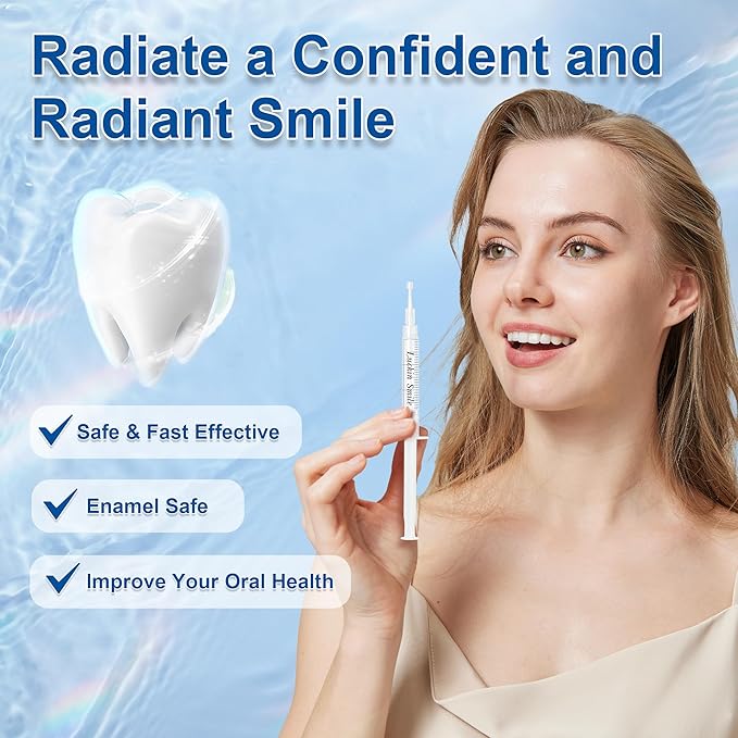 LUCKIN SMILE 10*3ML Teeth Whitening Gel Refill with 22% Carbamide Peroxide Suitable for Sensitive Teeth Whitening, 60 Whitening Treatments, Teeth Whiteners Used in Conjunction with Teeth Whitening Kit