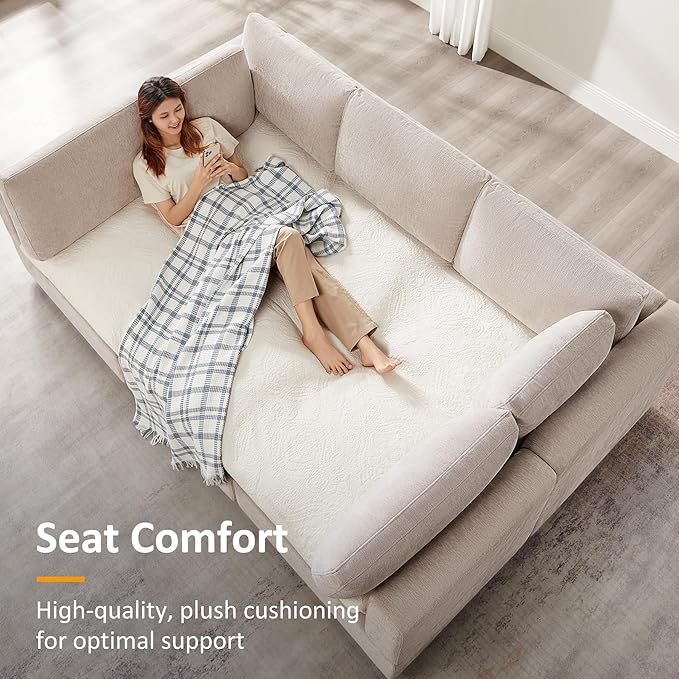 Modular Sectional Sofa, Convertible Sofa Couch Modular Sofa with Ottoman, Sectional Sofas for Living Room Small Apartments
