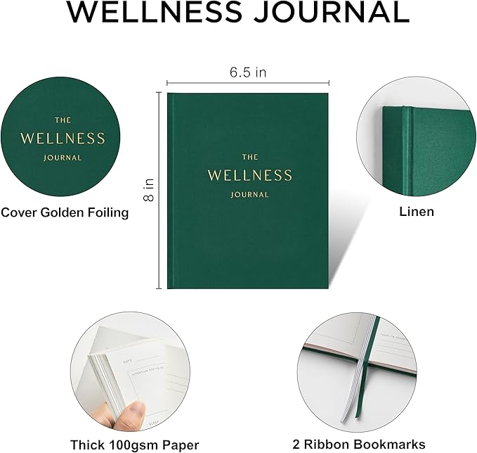 And Per Se Wellness Journal, Undated Daily Wellness Planner to Practice Positive Thinking, Mindfulness & Reflection, 91 Days Self-Care Journal For Women & Men(Forest Green)