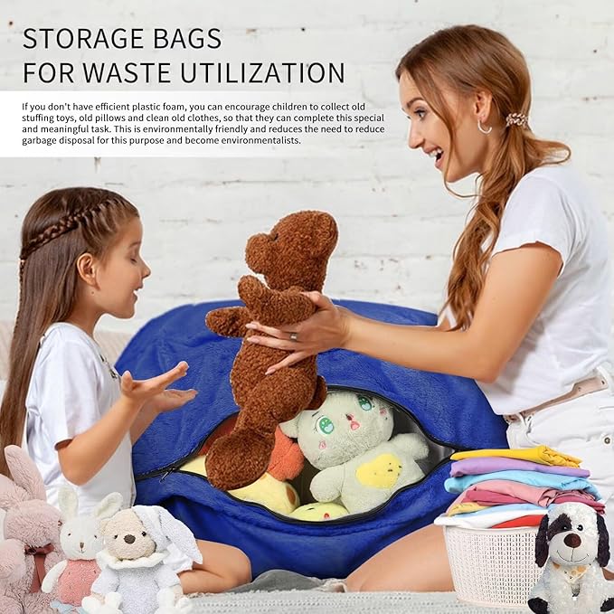 Bean Bag Chair for Adults 8FT,Soft Removable Cover for Teens/Girls Bedroom,Fluffy Giant Round Floor Beanbag Lounger Chairs (No Filler,Sapphire)