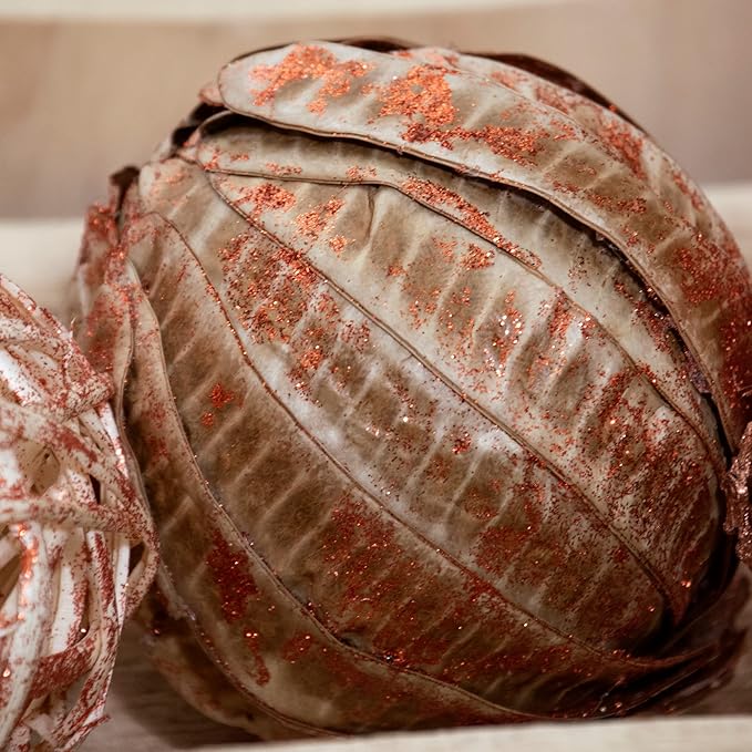 ANDALUCA Decorative Vase Filler Bag with Orbs, Balls (Rustic Copper)