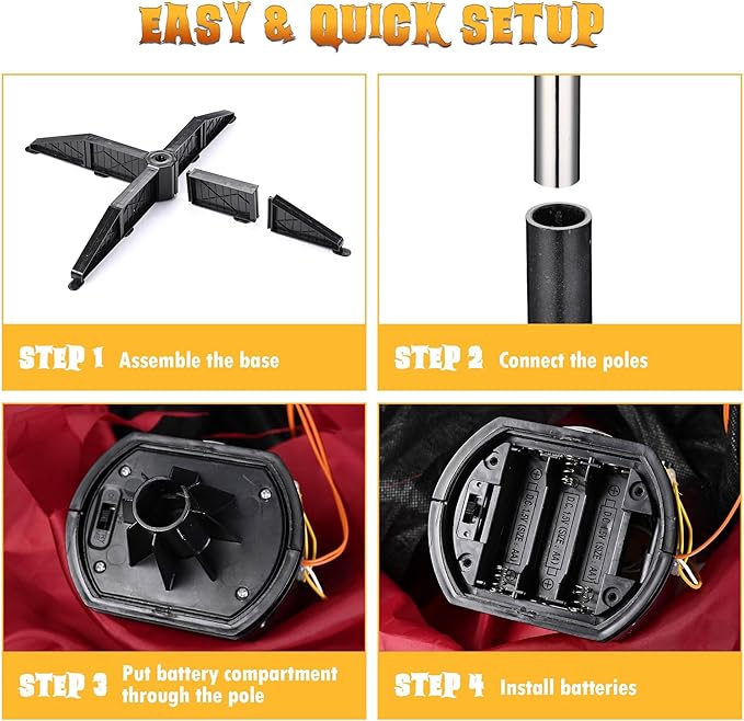 AW Animated Halloween Decorations,Scary Zombie Props 5.5 Ft Full Life Size with Motion/Sound Activated Glowing Eyes Horror Party Haunted House Outdoor Indoor Decorations 2025