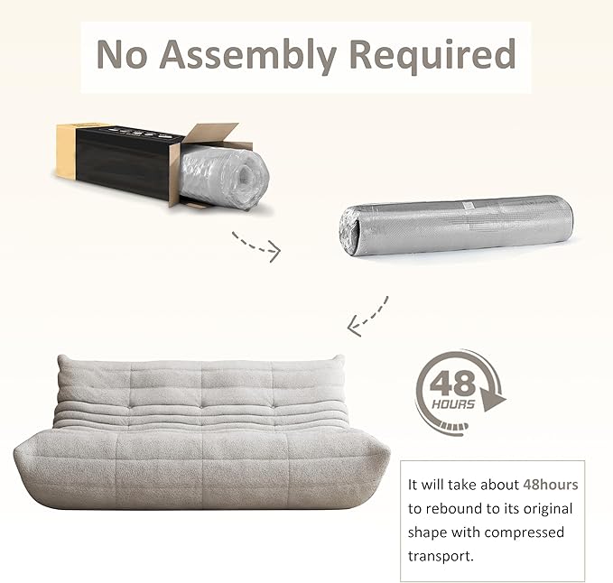 Bean Bag Chair, Oversized Bean Bag Chair for Living Room, Fireside Chair for Adults with Memory Foam Filled, Big Accent Lounge Floor Sofa for Reading, Relax, No Assembly Required. (Grey 3-Seater)