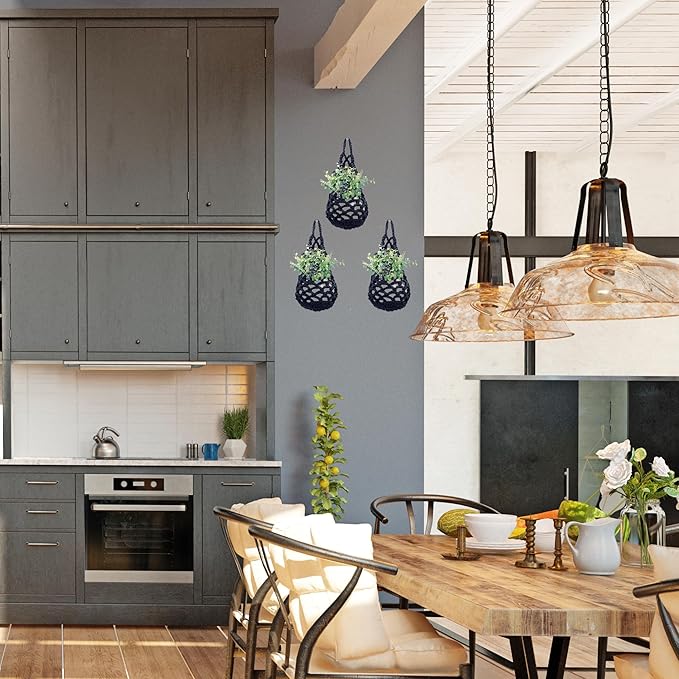 3PK Wall Planters for Indoor Plants, Macrame Plant Hanger | Wall Planter, Plant Hanger, Hanging Planter (3PK, for 4 inch Pot)