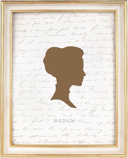 AELS 8x10 Inch Vintage Picture Frame, Elegant Antique Photo Frames with Glass Front, Photo Display, Tabletop Wall Hanging, Gift Ideas, Off-white with Gold Trim