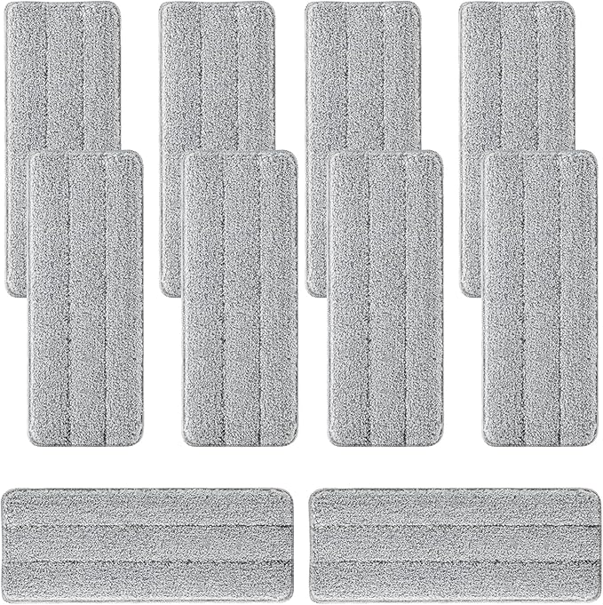 10Pcs Joymoop Mop Replacement Pads, 13 * 4.9'' Universal Mop Pads Mop Head Refills Washable Wet Mop, Compatible with Most 11-13” Size Mops，