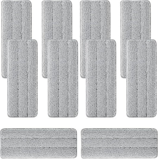 10Pcs Joymoop Mop Replacement Pads, 13 * 4.9'' Universal Mop Pads Mop Head Refills Washable Wet Mop, Compatible with Most 11-13” Size Mops，