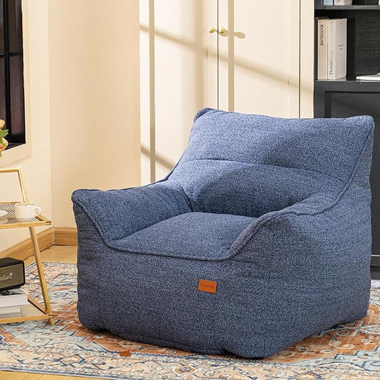 Bean Bag Chair with Filler, Bean Bag Sofa Chair with Tufted Soft Armrests Plush Lazy Sofa Comfy Chair,Large BeanBag Chair for Adults in Livingroom, Bedroom