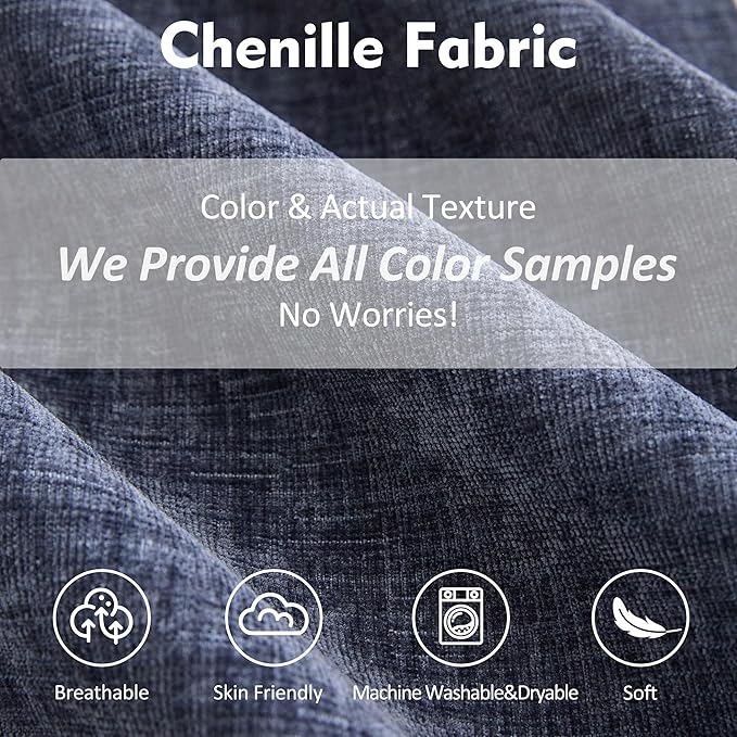 142.5" U Shaped Couch, Modular Sectional Sofa, 3-Seater Comfy Cloud Couch with Movable Ottoman, Deep Seat Couches for Living Room, Chenille, Navy