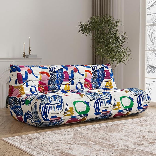 Big Bean Bag Chairs for Adults, 3 Seater Large Bean Bag Sofa, Fireside Chair Lazy Sofa Chair with High Density Comfortable Foam, Modern Bean Bag for Living Room, Bedroom, Office (Multicolor)